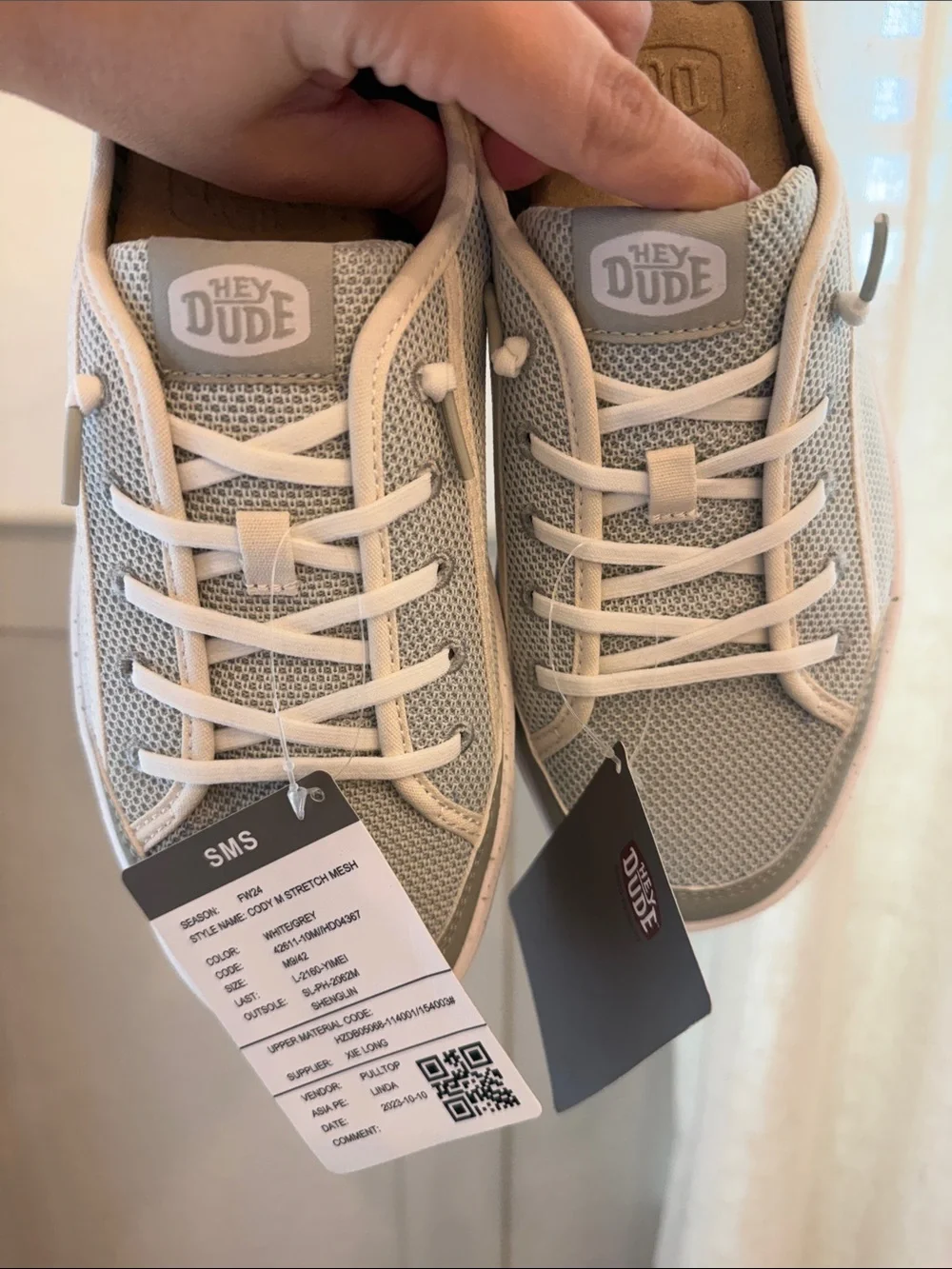 Hey Dude Cody stretch Mesh in Light Grey